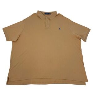 Polo Ralph Lauren Shirt Men's 4XB Orange Big & Tall Short Sleeve Polo Preppy